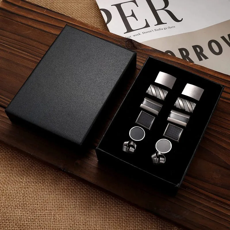 6 Pairs Men's Classic Cufflinks with Box