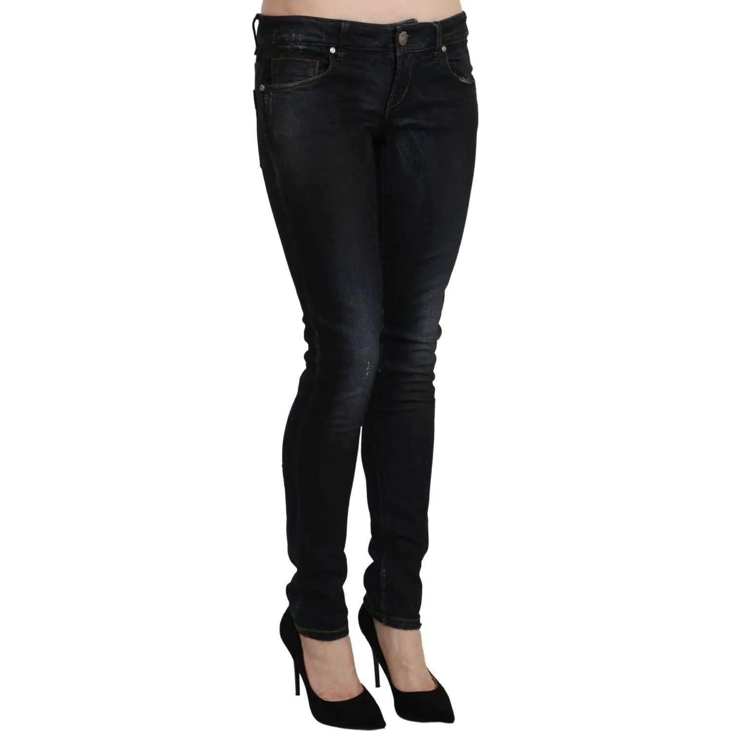 Acht Sleek Black Washed Skinny Jeans