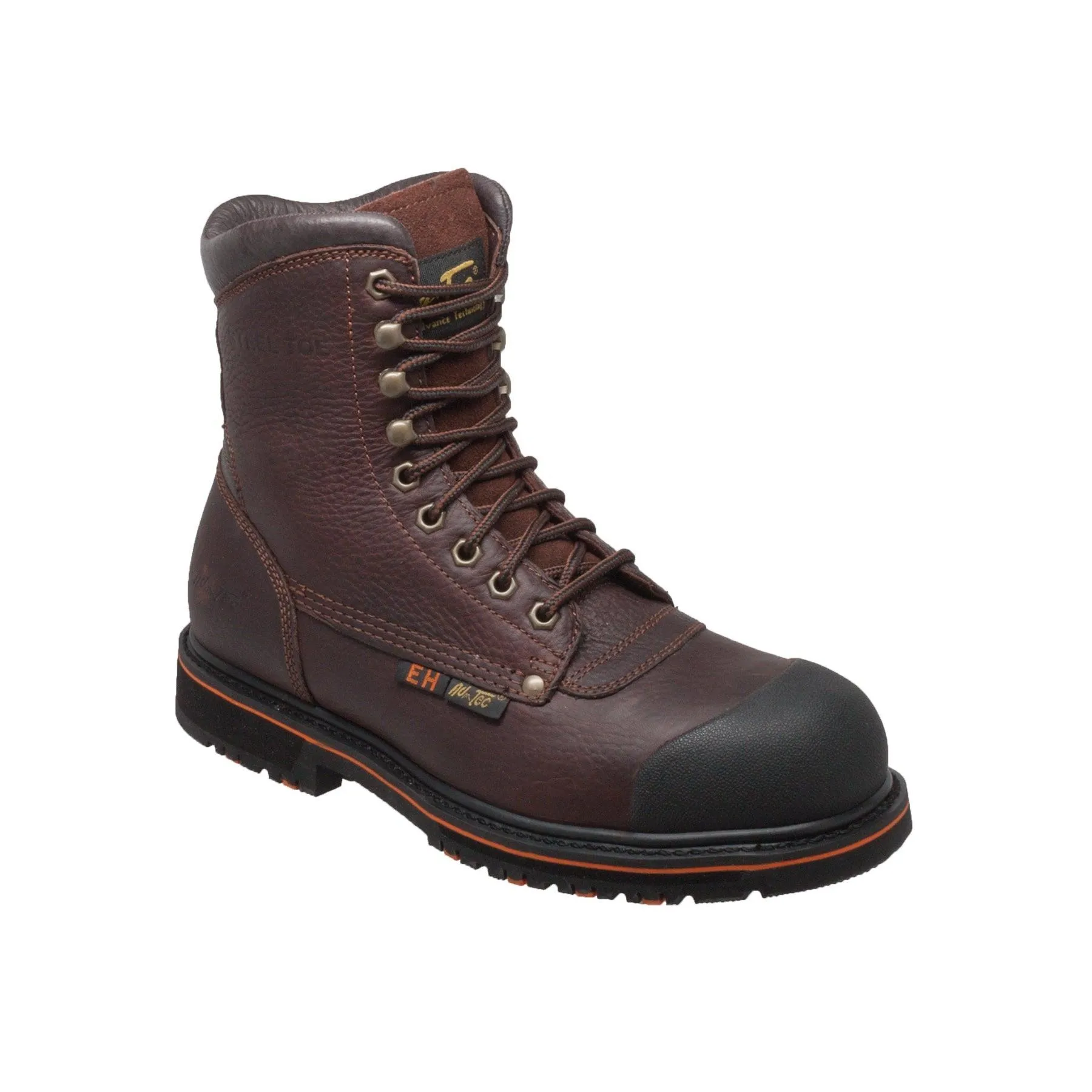 AdTec Men's 8" Steel Toe Work Boot Dark Brown