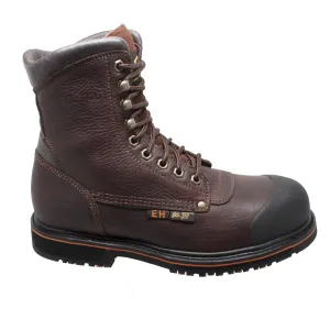 AdTec Men's 8" Steel Toe Work Boot Dark Brown