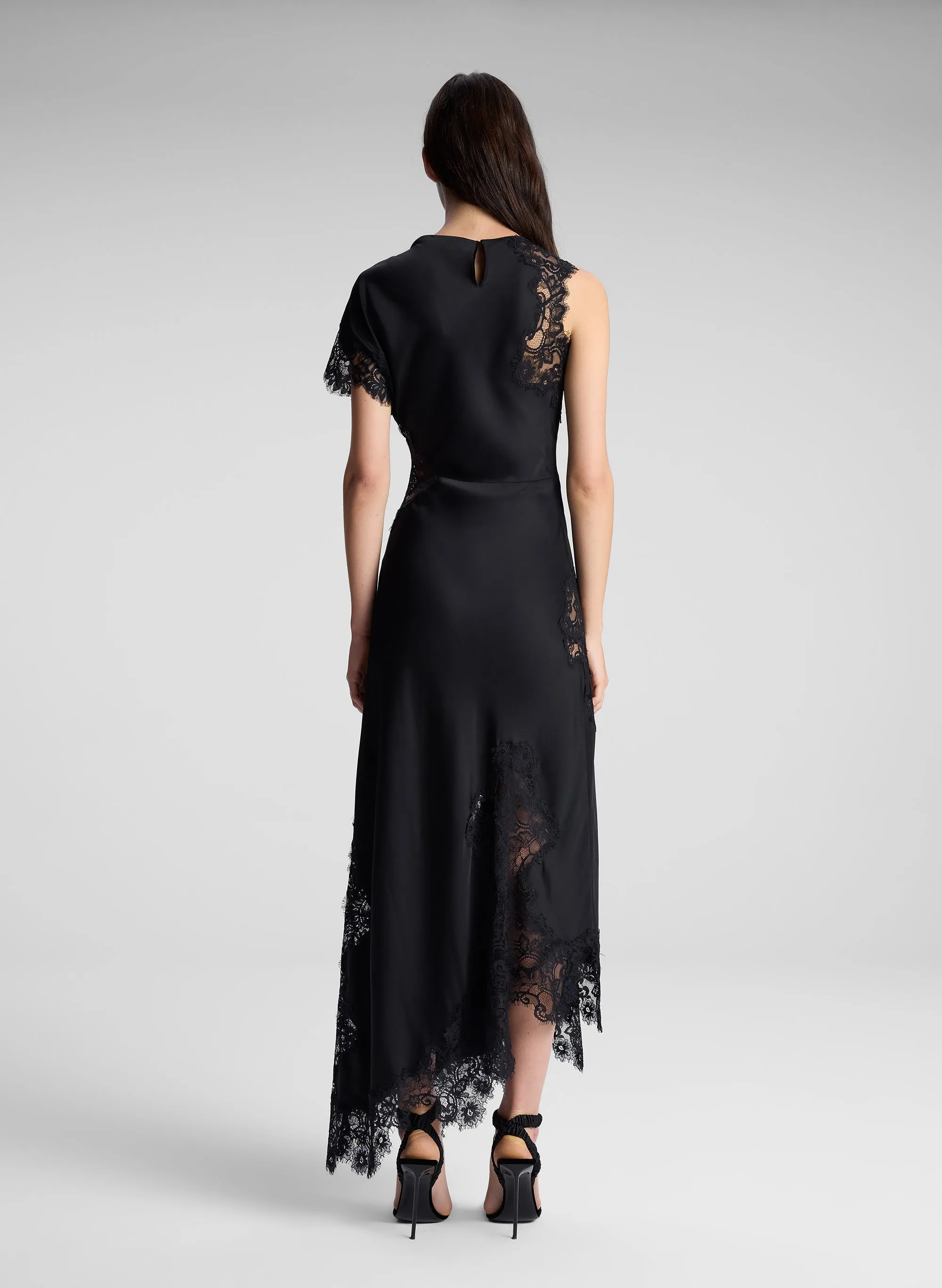 Alessia Satin and Lace Maxi Dress