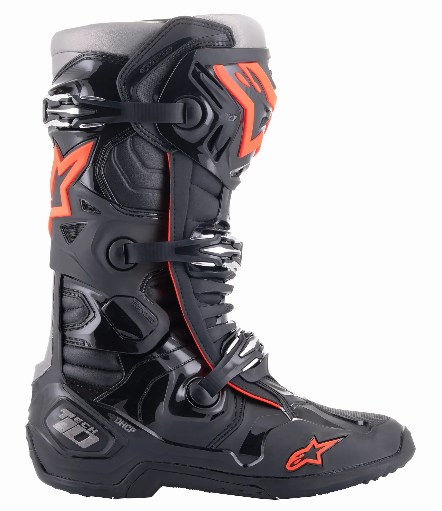 Alpinestars Tech 10 Boots - Black/Red Fluo