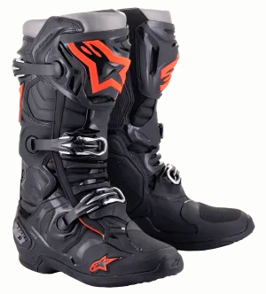 Alpinestars Tech 10 Boots - Black/Red Fluo