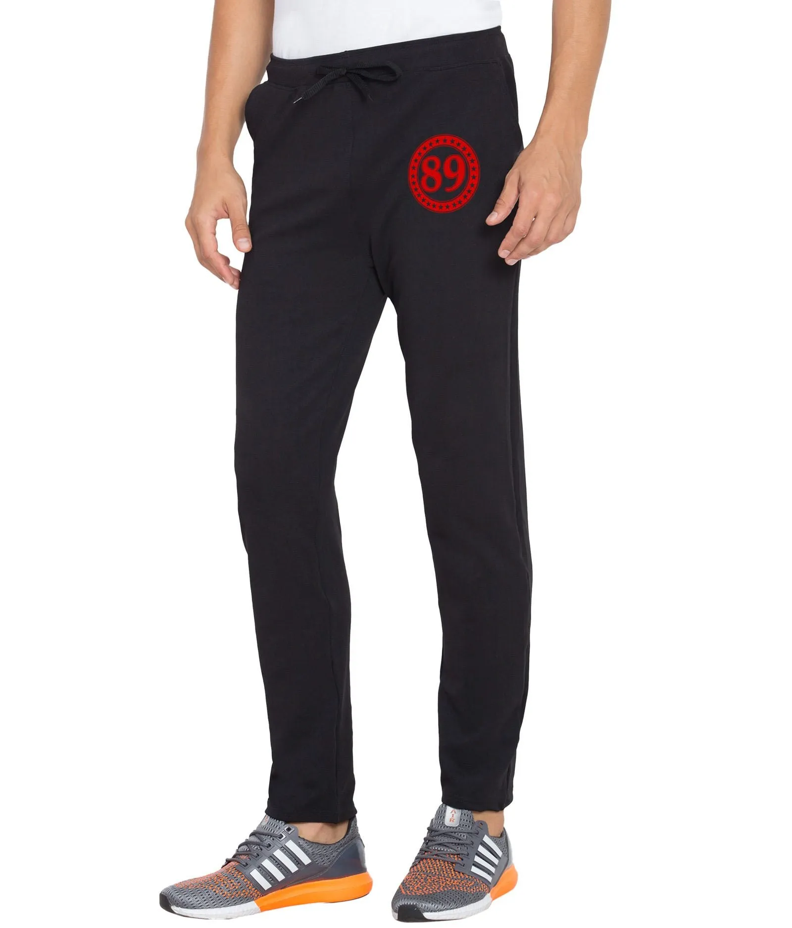 American-Elm Black Printed Stylish Dri Fit Slim Fit Stylish Track Pant/ Yoga Pant for Men