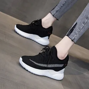 Amozae  2025 Women Summer Shoes New Sock Sneakers Platform Wedge Heel Dad Shoes Chunky Sneakers Pumps Breathable Comfy Shoes