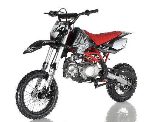 Apollo DB-X14 Ultra-Elite 125cc Pit / Dirt Motorcycle-14-inch front tire, 4-speed semi-automatic transmission, 30-inch seat height--OFF ROAD ONLY, CA Legal