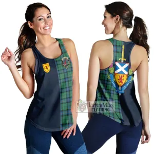 Armstrong Ancient Tartan Women's Racerback Tanks Alba with Scottish Lion Royal Arm Half Style