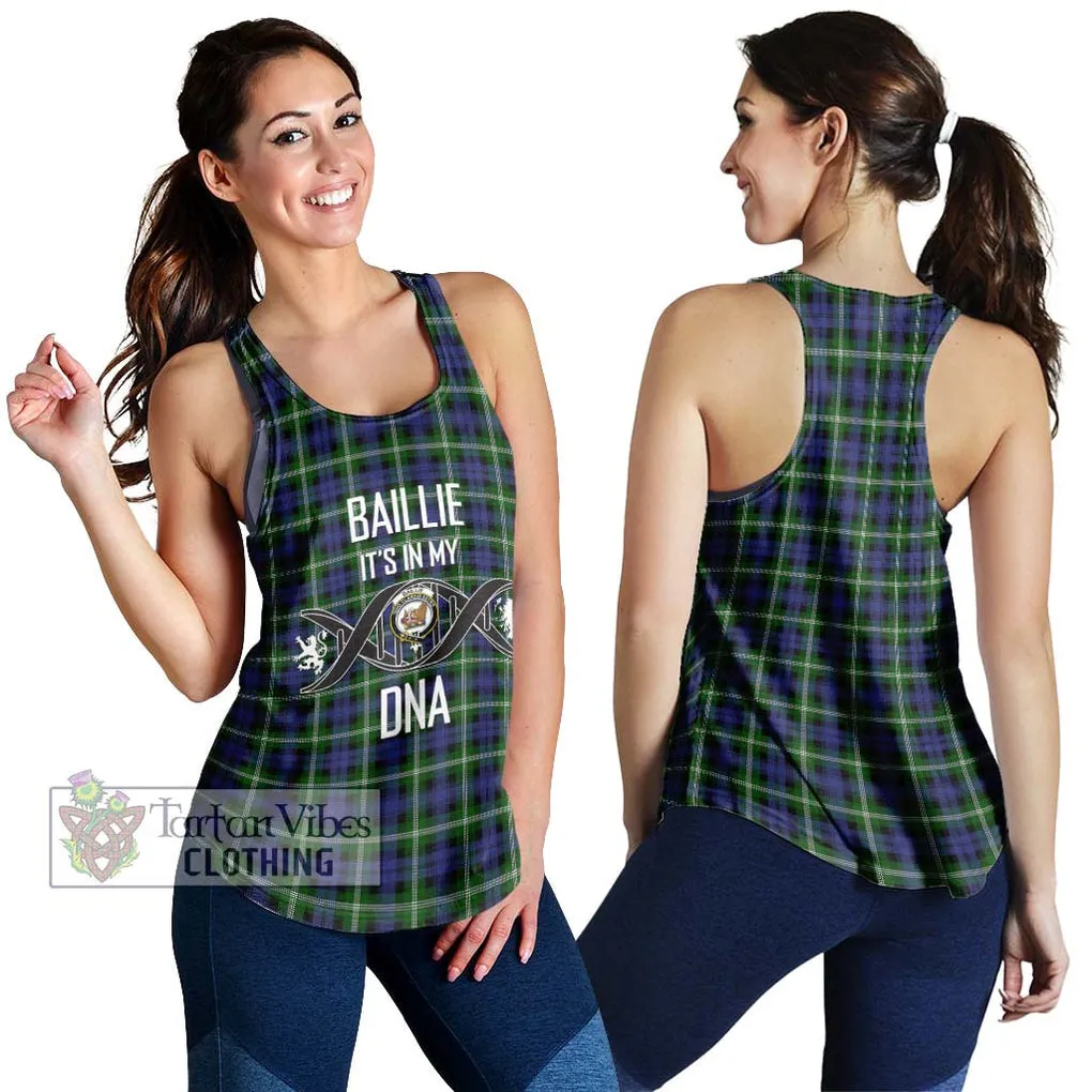 Baillie (Bailey) Tartan Women's Racerback Tanks with Family Crest DNA In Me Style