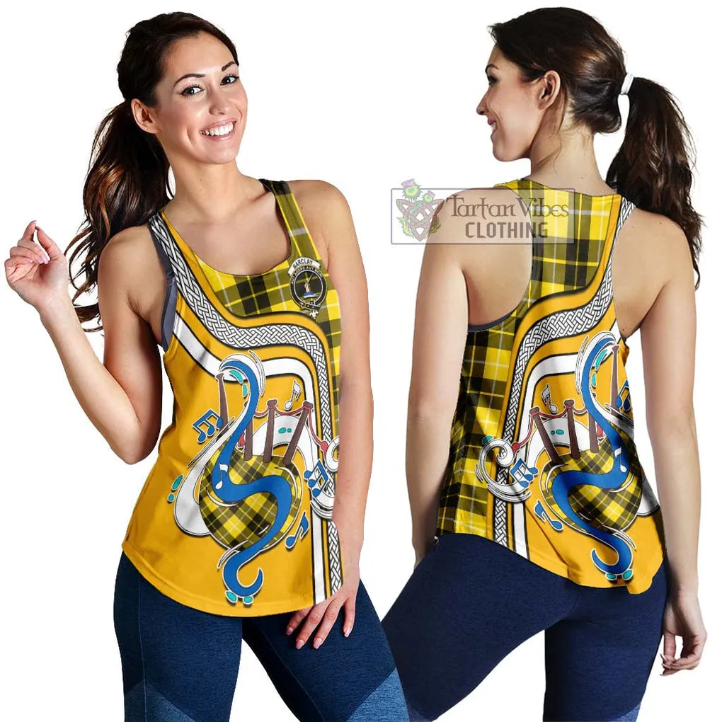 Barclay Dress Modern Tartan Women's Racerback Tanks with Epic Bagpipe Style