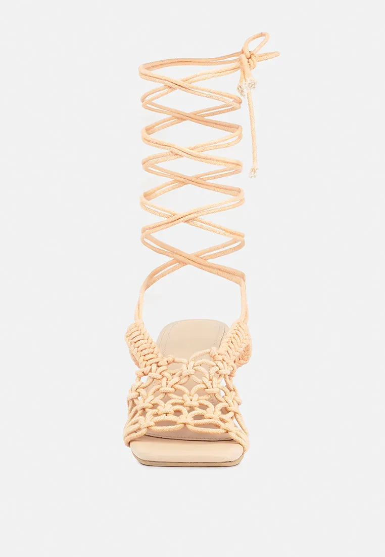 Beroe Braided Handcrafted Lace Up Sandal