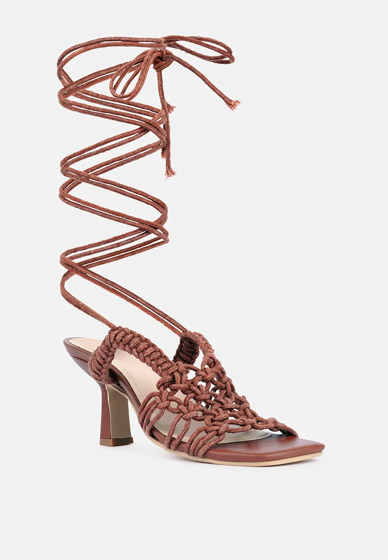 Beroe Braided Handcrafted Lace Up Sandal