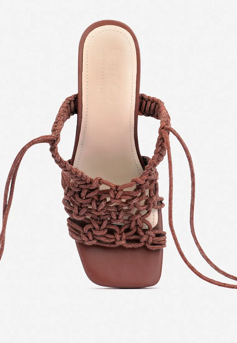 Beroe Braided Handcrafted Lace Up Sandal