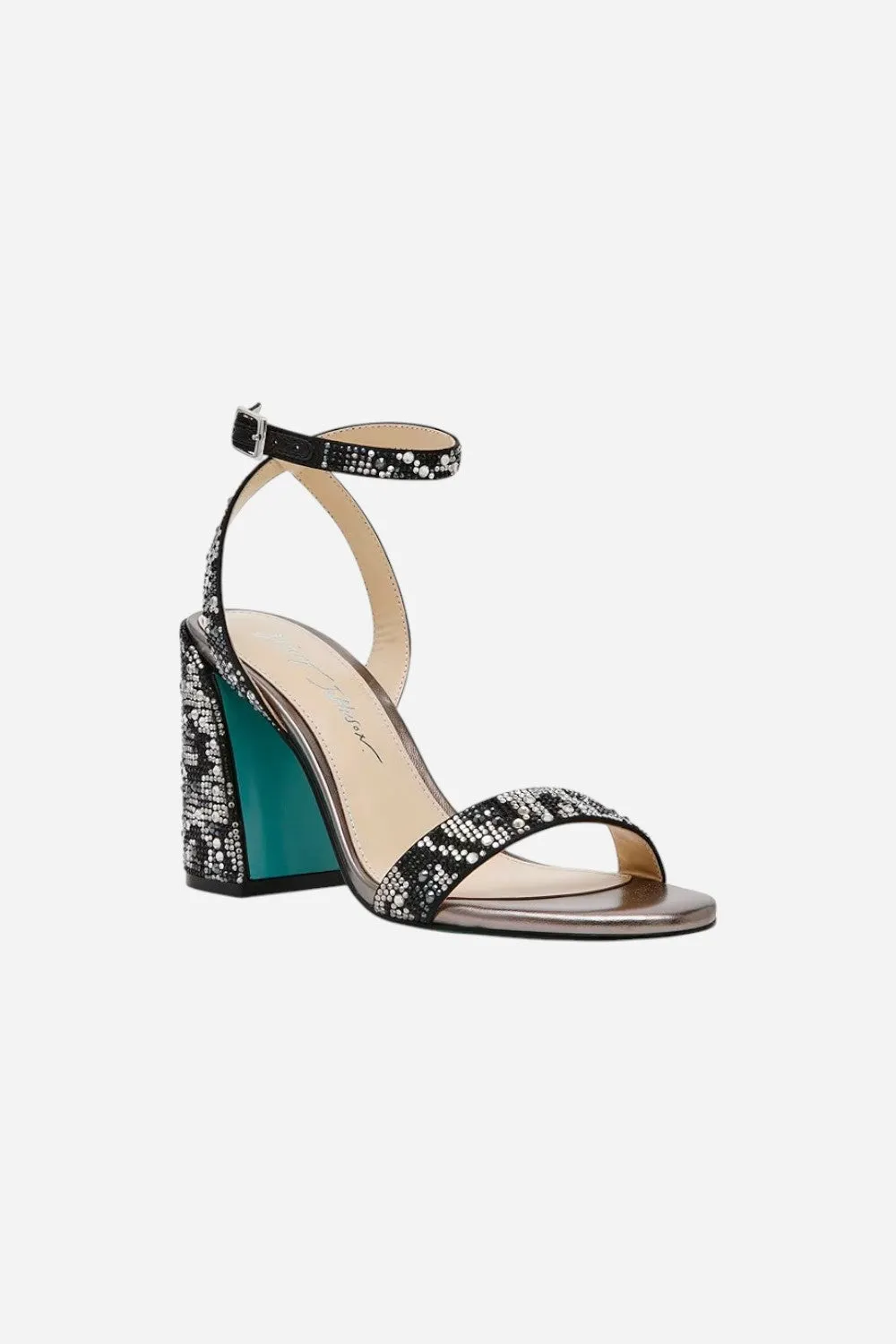 Betsy Johnson Jet Rhinestone Sandal in Snake