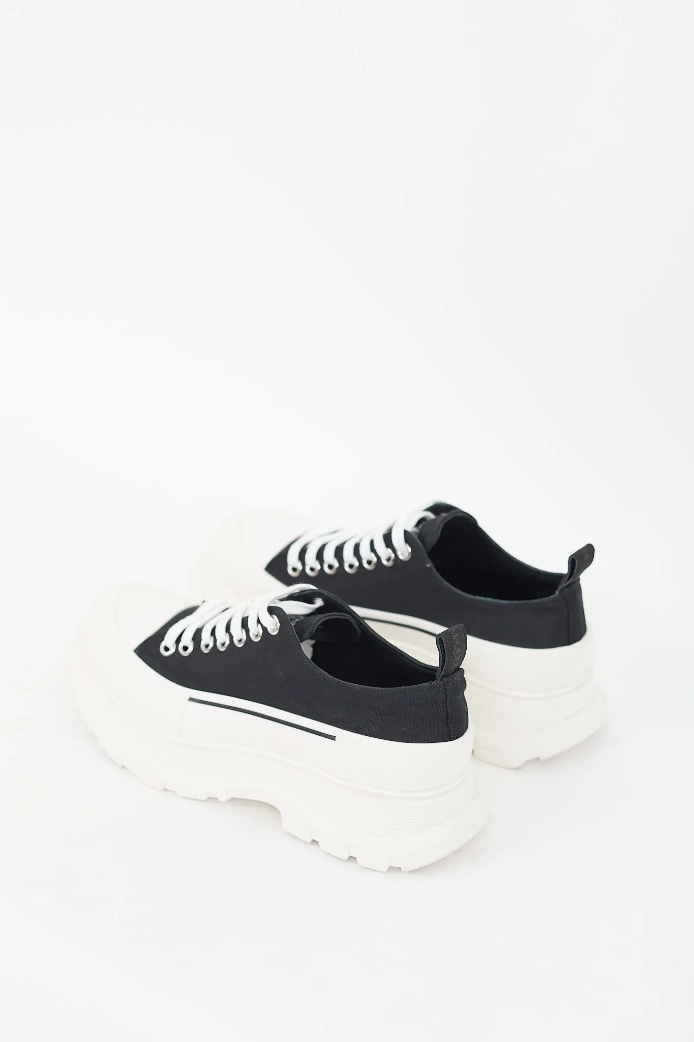 Black & White Tread Slick Platform Sneaker