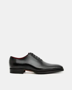 Black Wholecut Oxford Dress Shoe with Rubber Half Soles