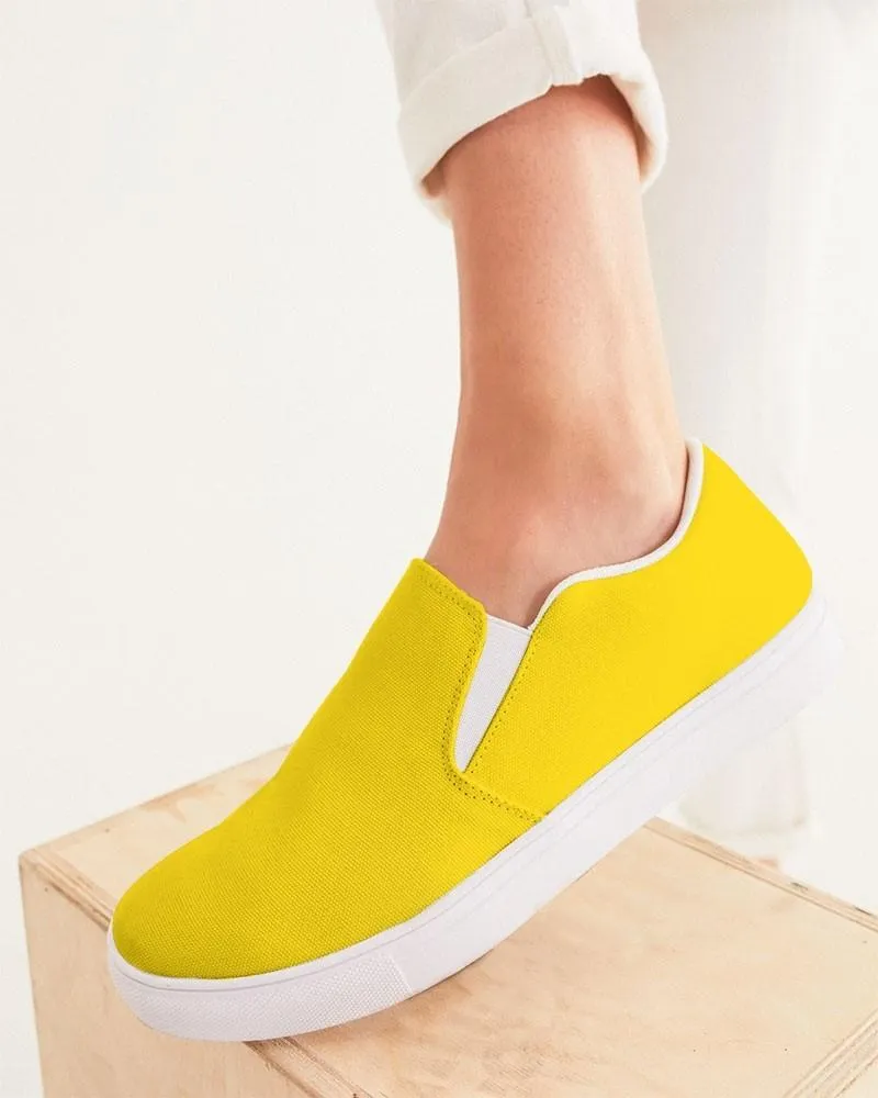 Bright Yellow Slip-On Canvas Sneakers | Women's | Bright Pure Yellow | C0M12Y100K0