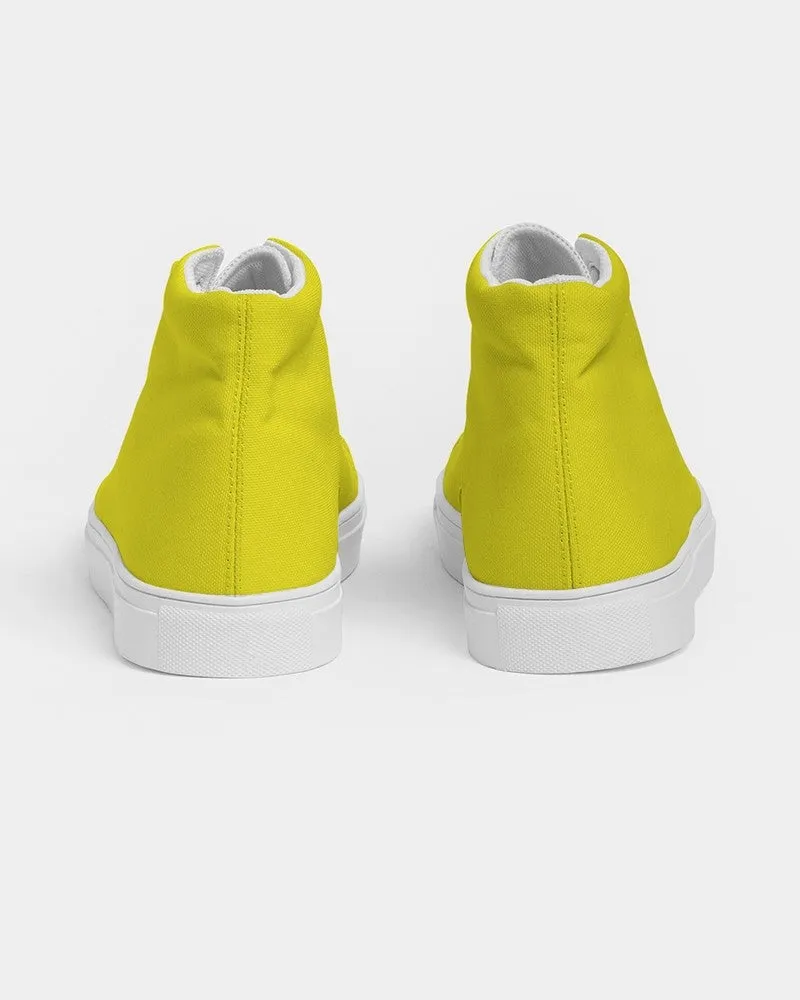 Bright Yellow Women's High-top Canvas Sneakers | Women's | Bright Pure Yellow | C0M0Y100K0