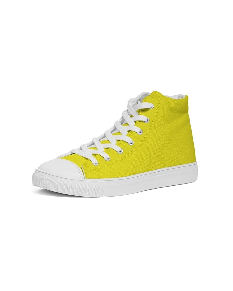 Bright Yellow Women's High-top Canvas Sneakers | Women's | Bright Pure Yellow | C0M0Y100K0