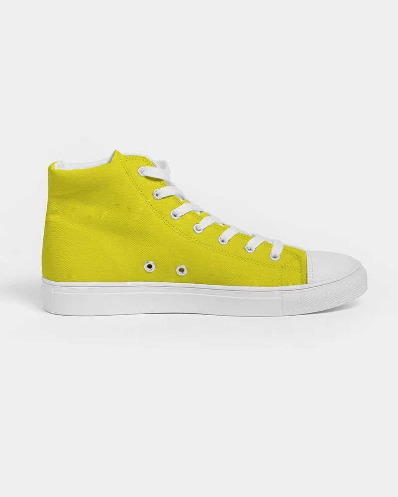 Bright Yellow Women's High-top Canvas Sneakers | Women's | Bright Pure Yellow | C0M0Y100K0