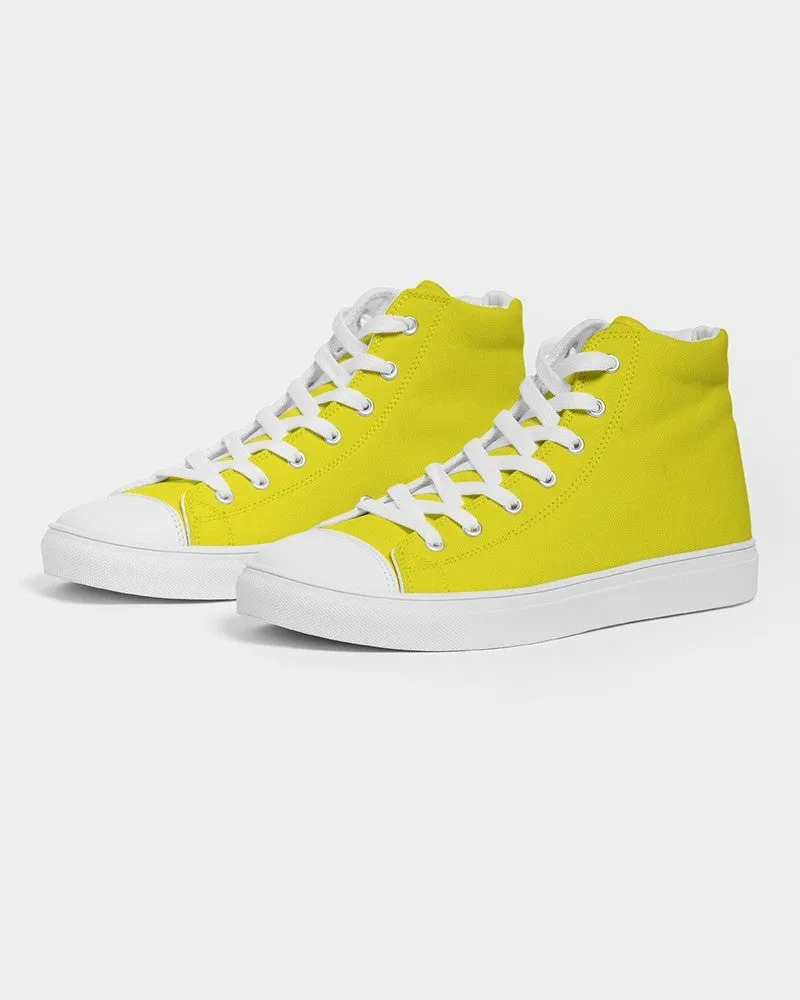 Bright Yellow Women's High-top Canvas Sneakers | Women's | Bright Pure Yellow | C0M0Y100K0