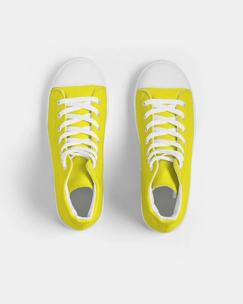 Bright Yellow Women's High-top Canvas Sneakers | Women's | Bright Pure Yellow | C0M0Y100K0