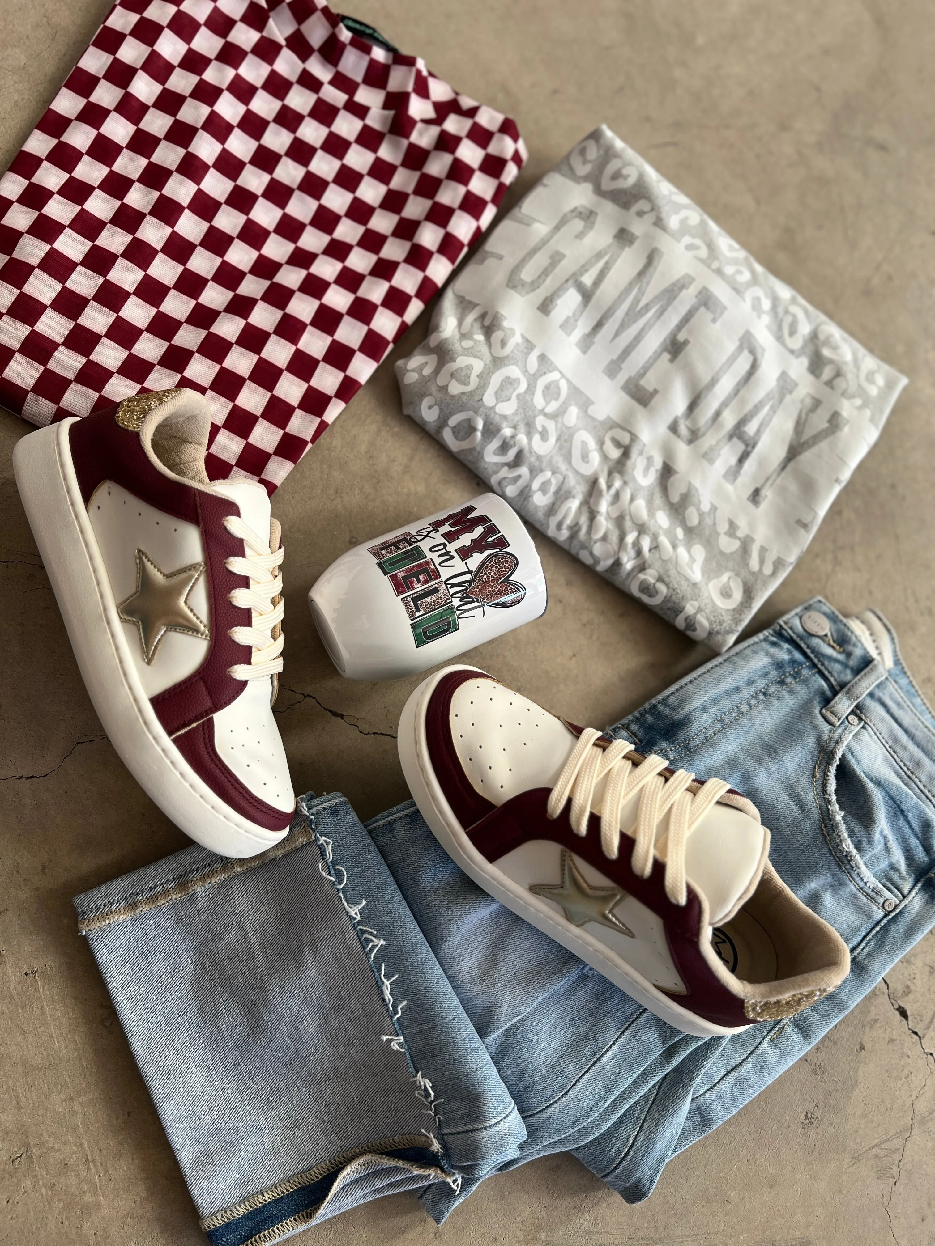 Burgundy Game Day Sneakers