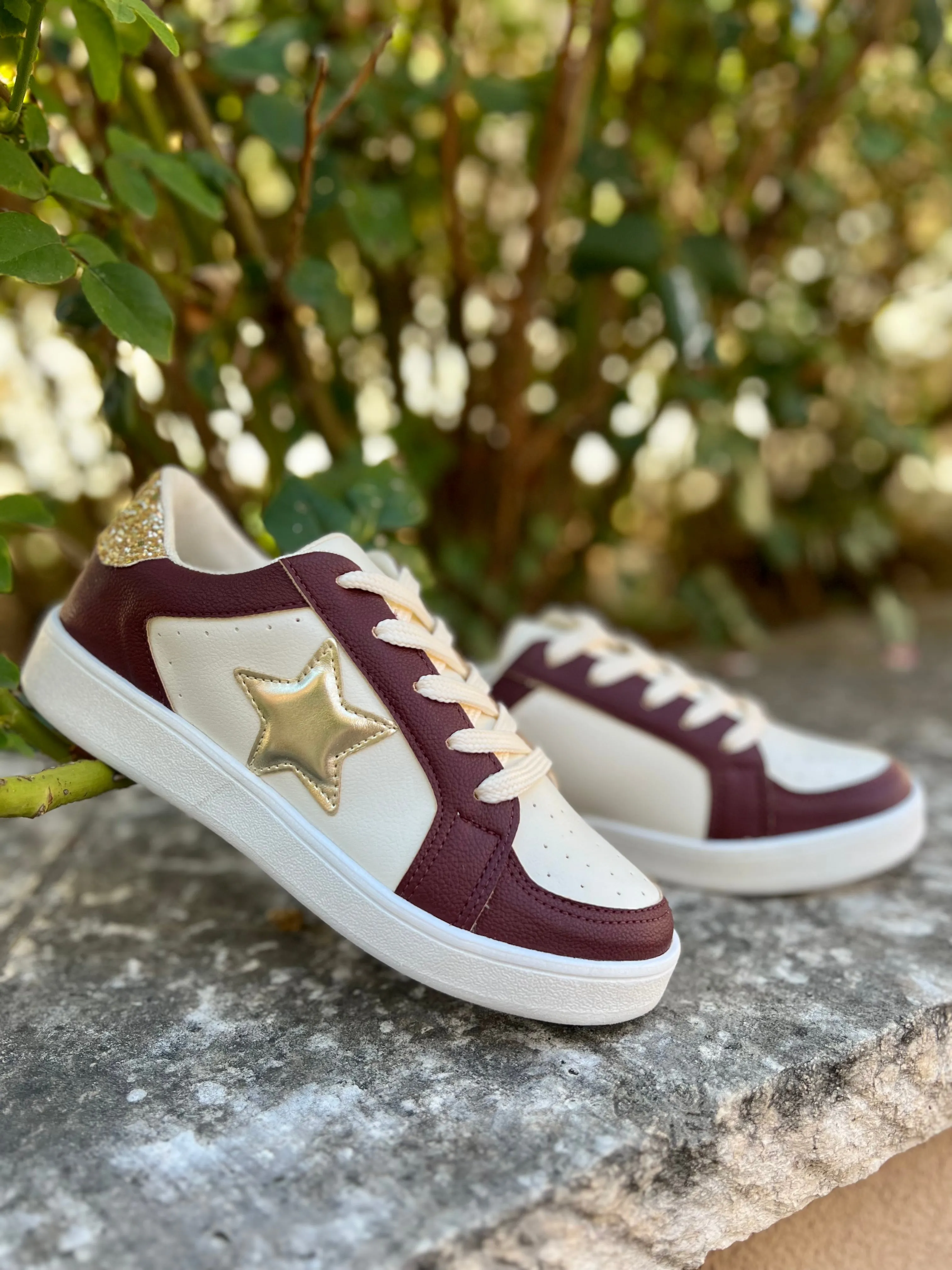 Burgundy Game Day Sneakers