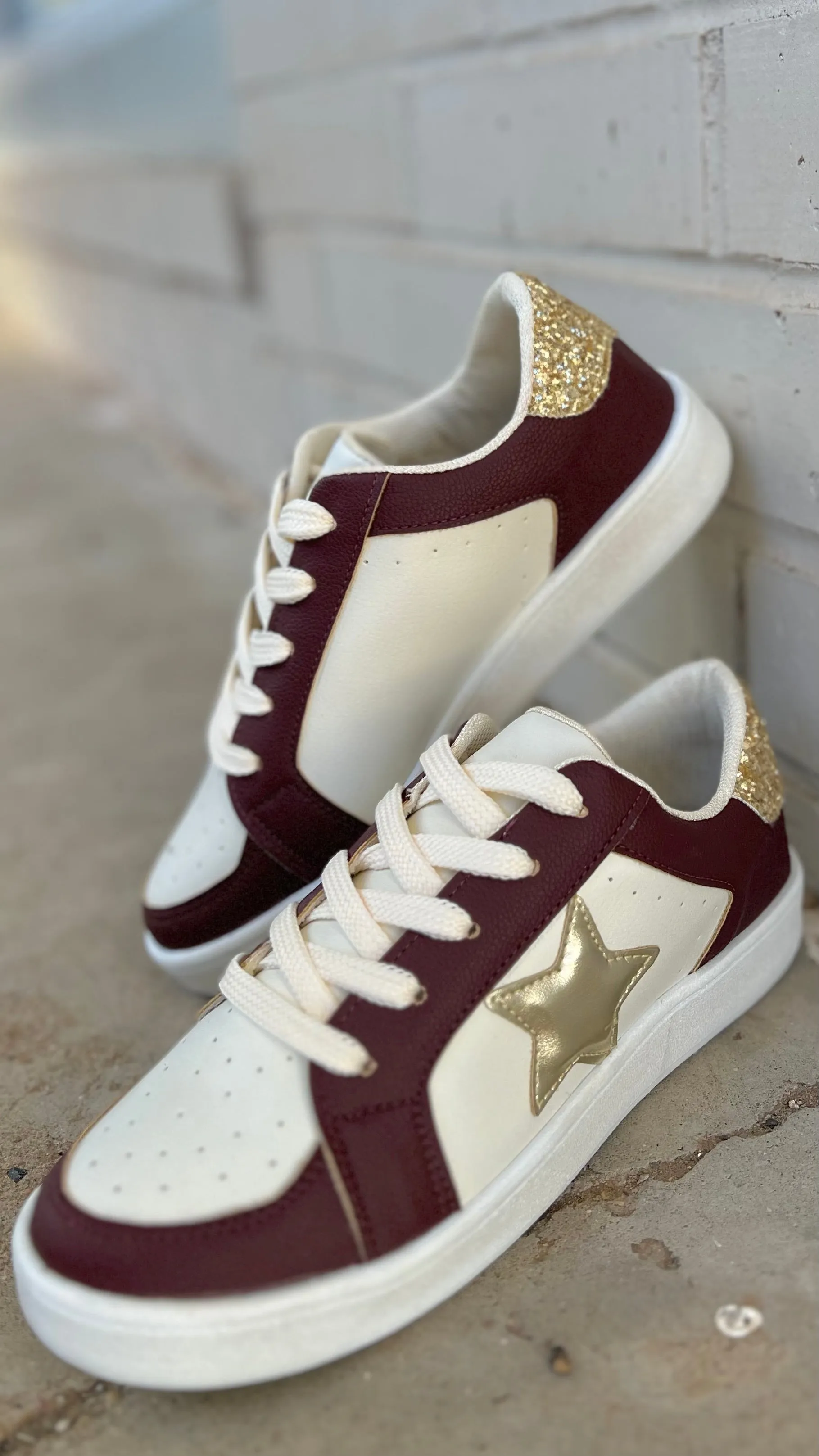 Burgundy Game Day Sneakers