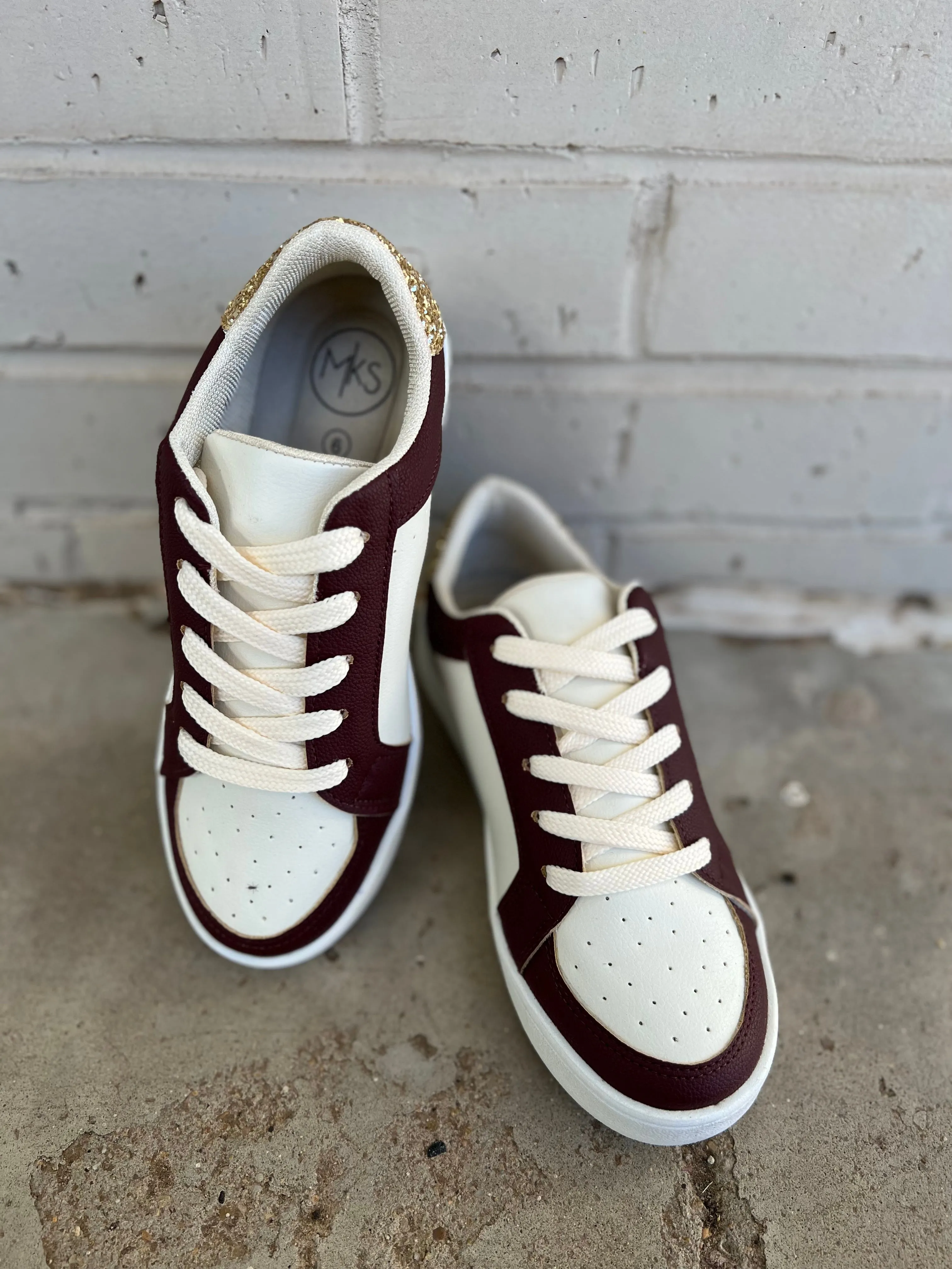 Burgundy Game Day Sneakers