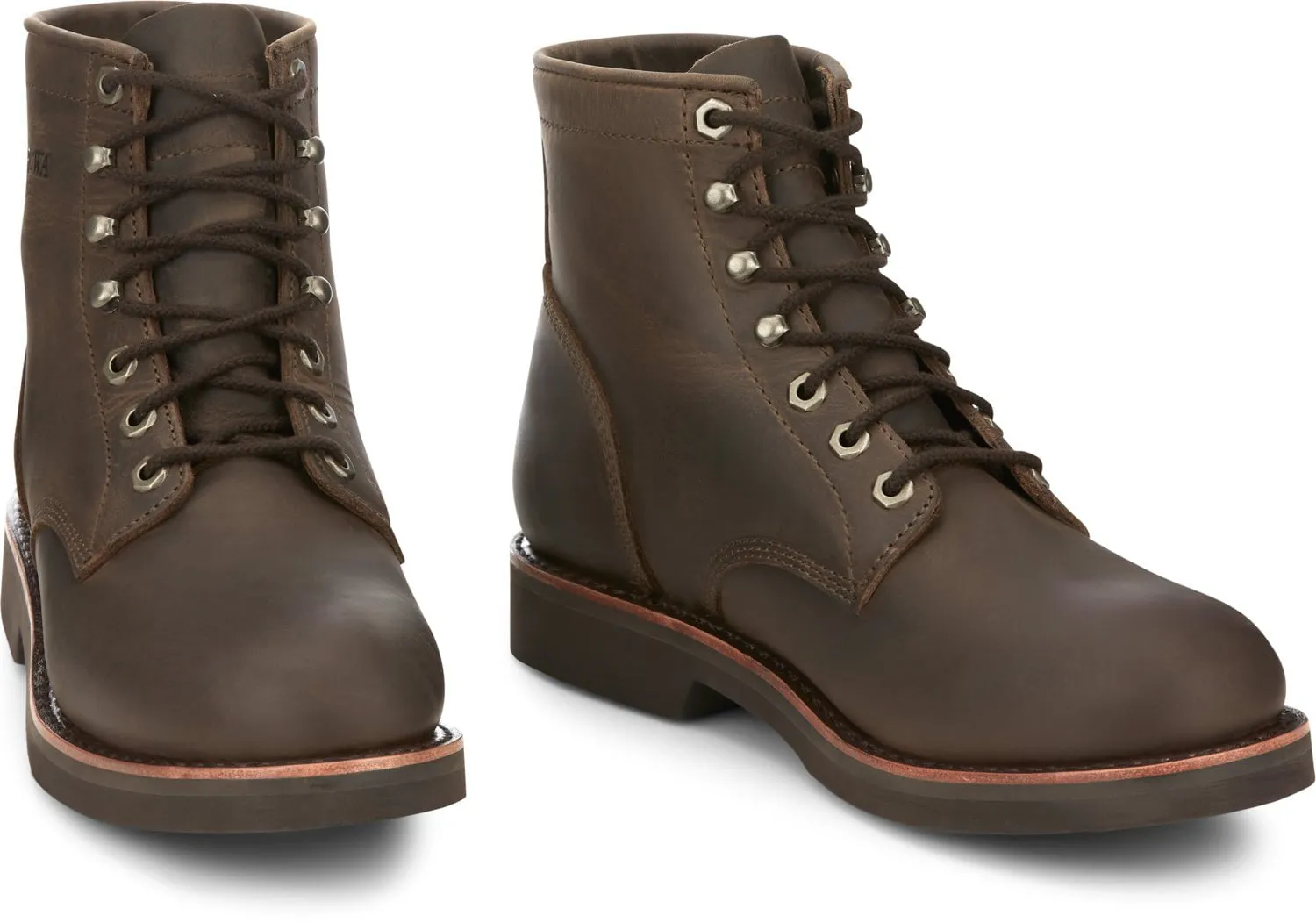 Chippewa Mens Classic 2.0 6in Lace Up Wood Leather Work Boots