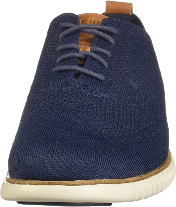 Cole Haan 2.0 Zerogrand Stitchlite Marine Blue/Vapor Grey Lace Up Knit Oxfords