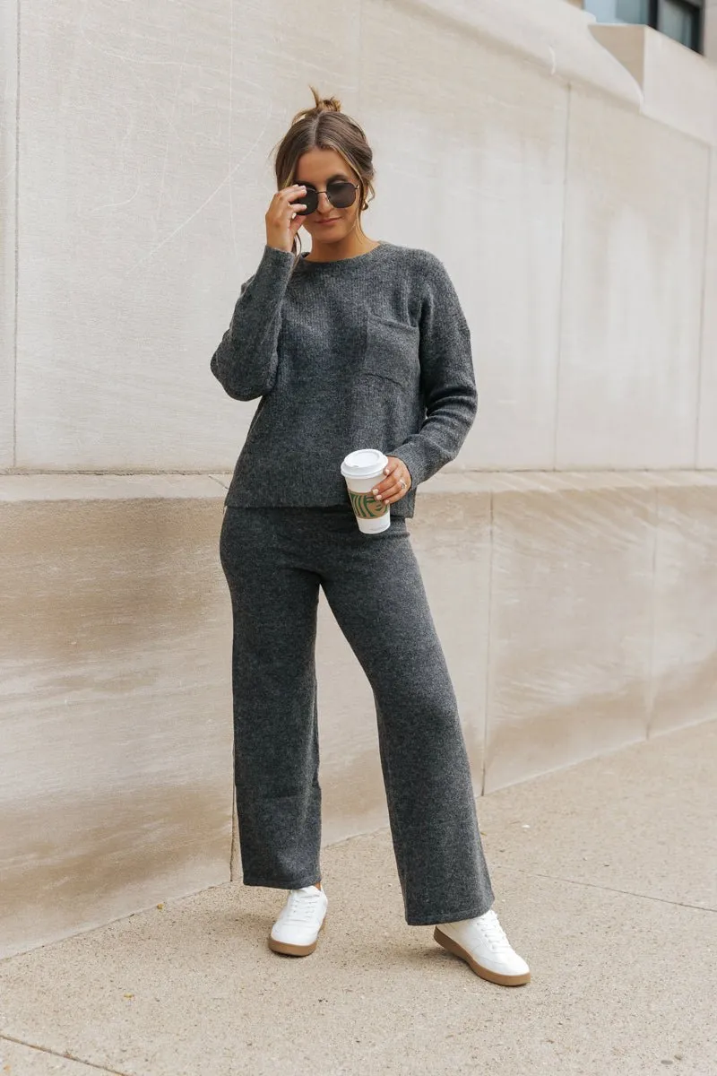 Comfy Lounge Sweater Pants - Charcoal - DOORBUSTER