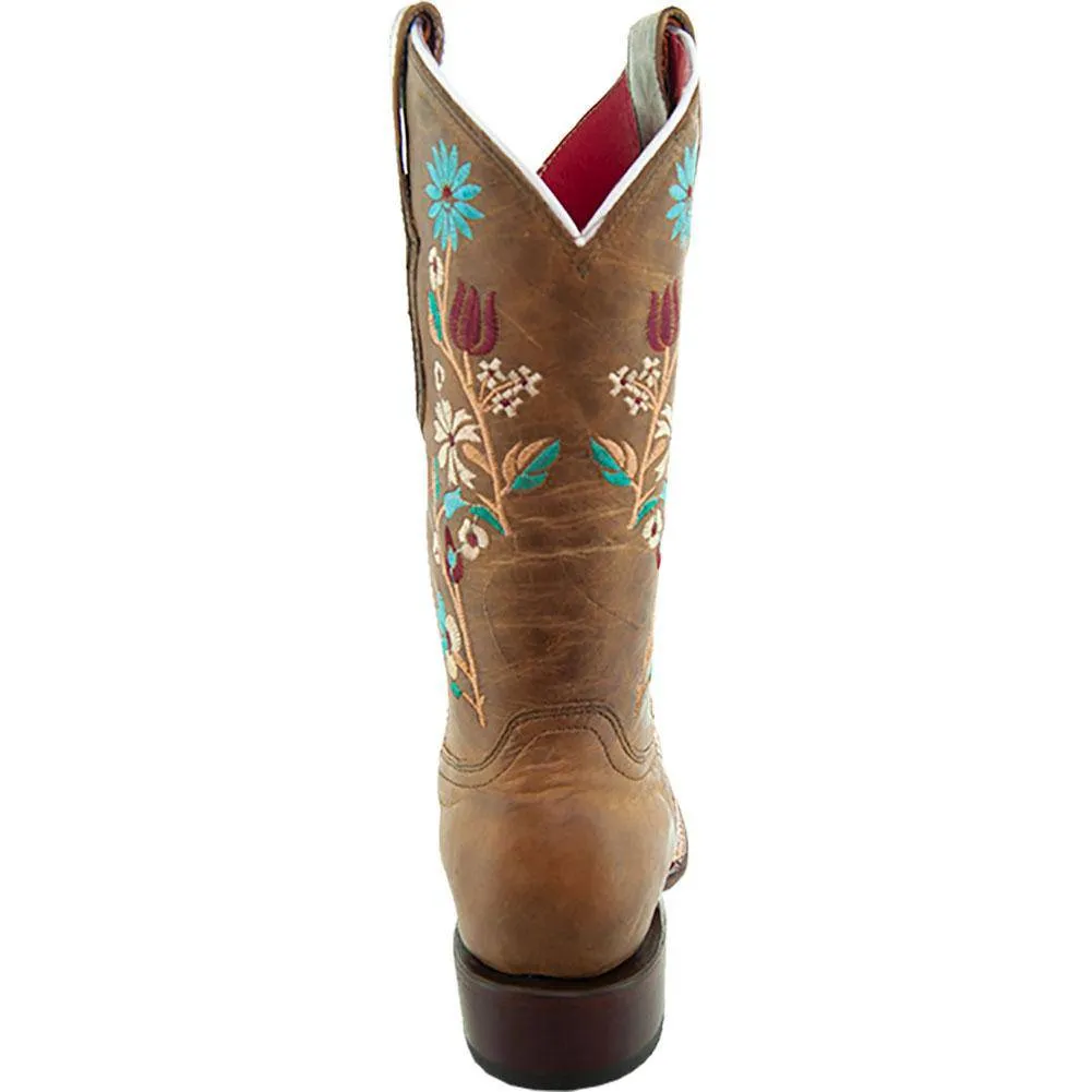 Daisy Women's Embroidery Square Toe Floral Cowgirl Boots (M9001)