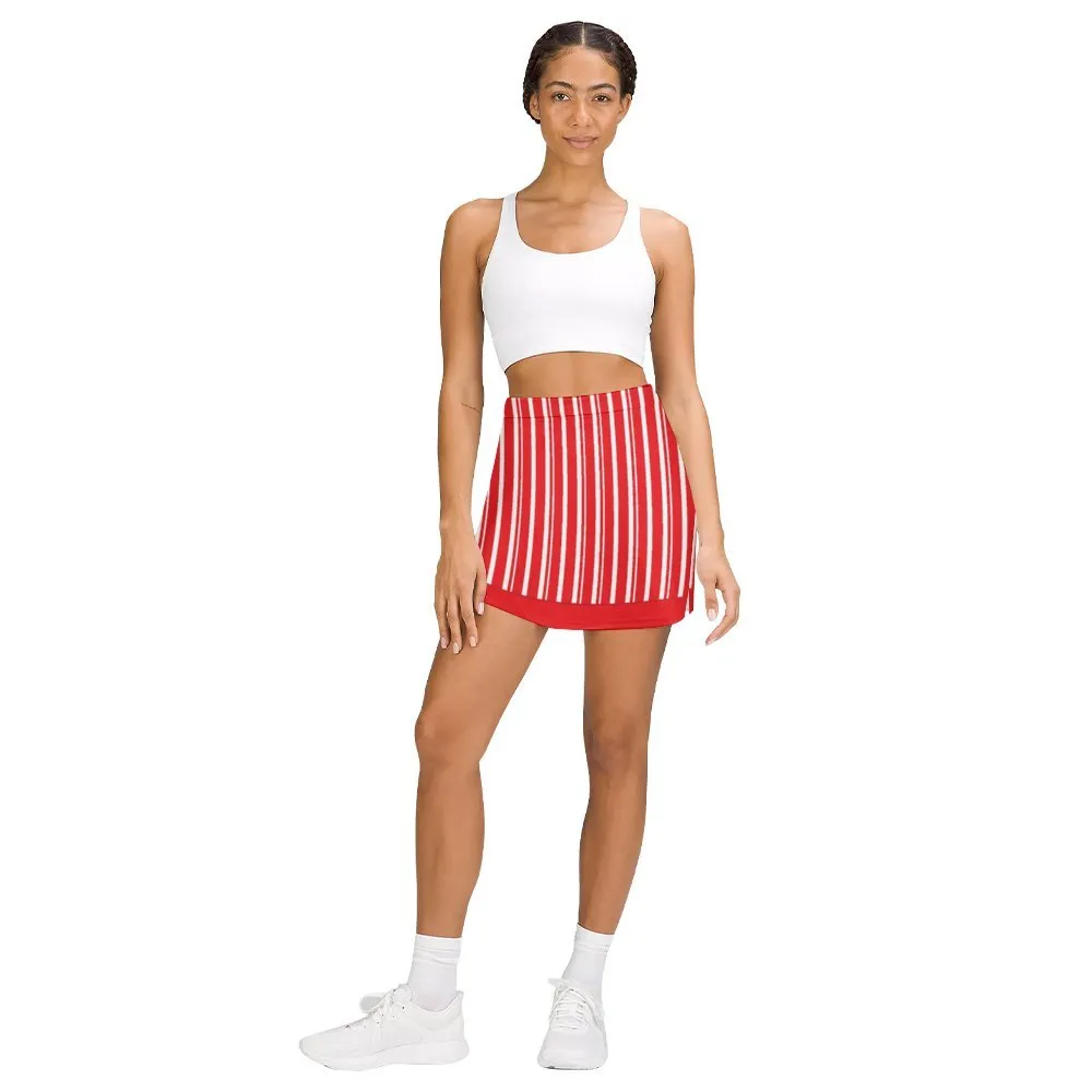 Dapper Dan Red Athletic A-Line Skirt With Pocket