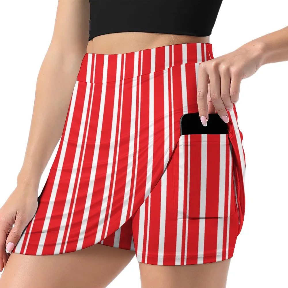 Dapper Dan Red Athletic A-Line Skirt With Pocket