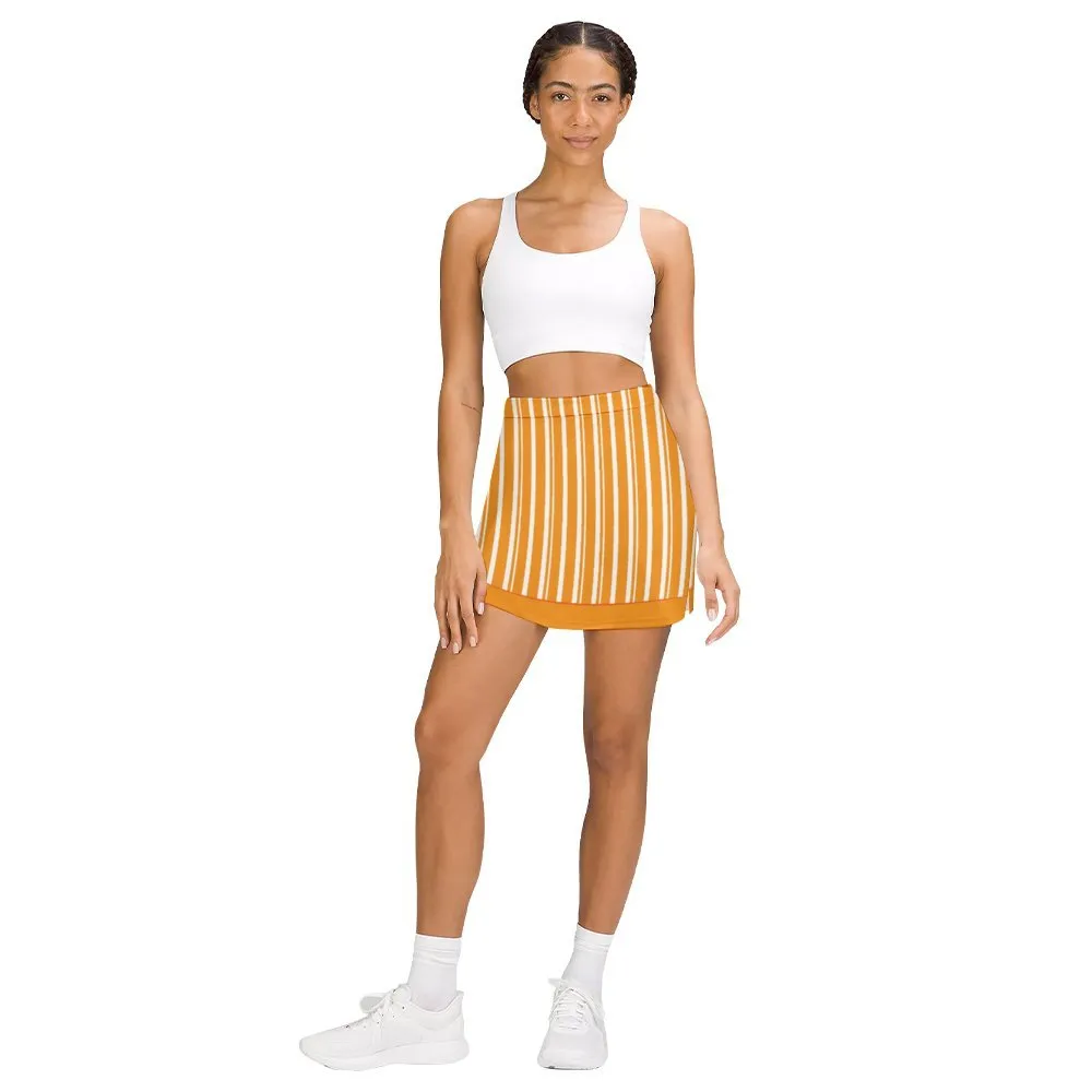 Dapper Dan Yellow Athletic A-Line Skirt With Pocket