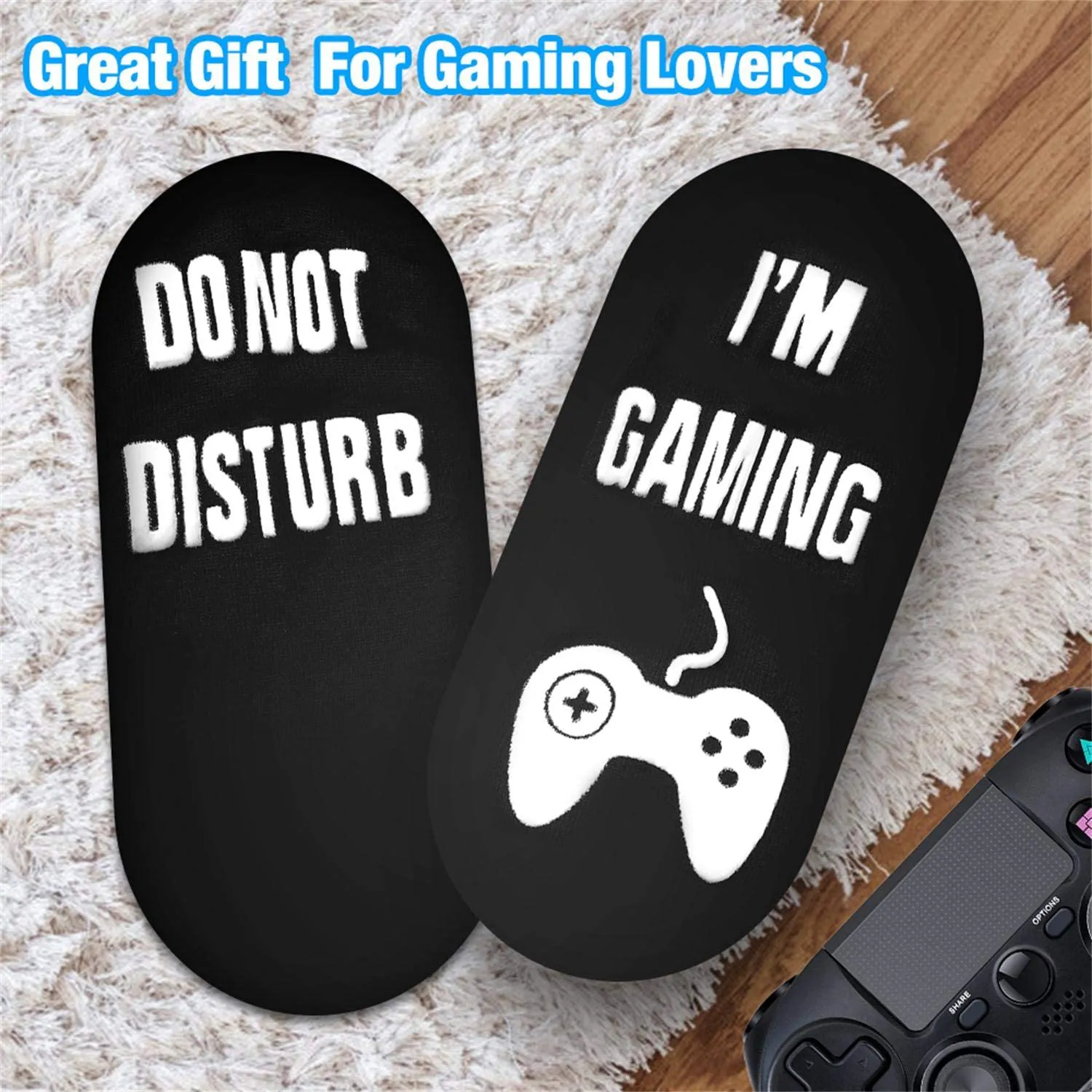 Do Not Disturb Gaming Socks, Funny Cotton Novelty Gamer Socks for Kid Teen Boys Mens Womens Game Lovers