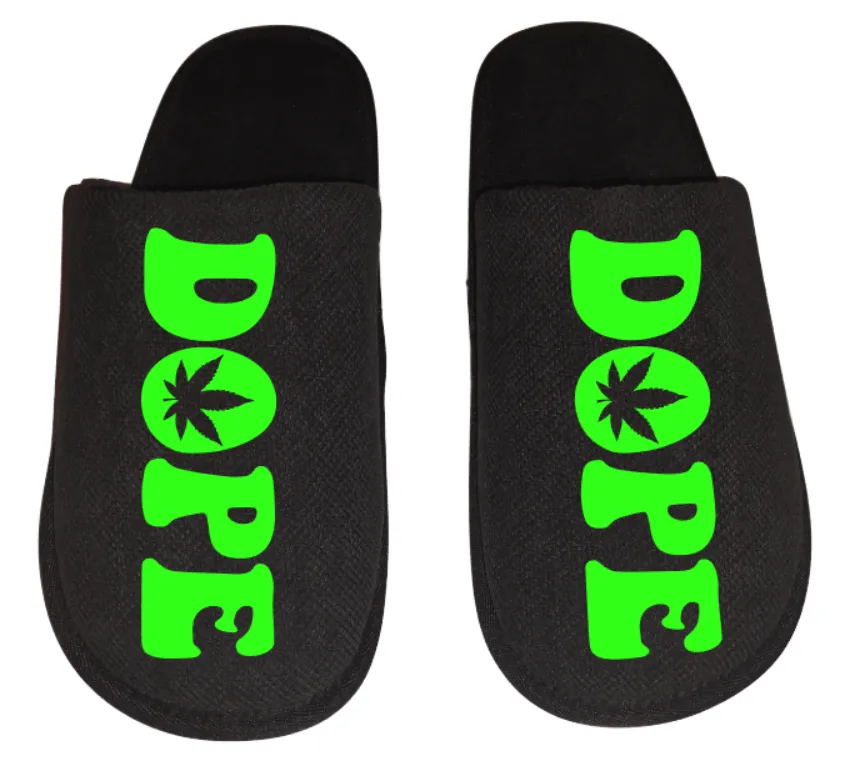 Dope Medical Marijuana mmj medicinal weed 4:20 mary Jane Men's Slippers / House Shoes slides weed head dope dad husband gift