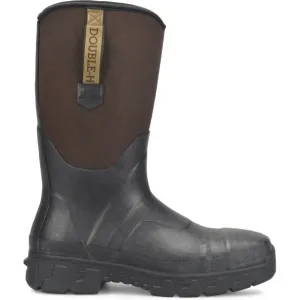 Double H Men's Albin 13" Wide ST Rubber Work Boot - Brown - DH2106