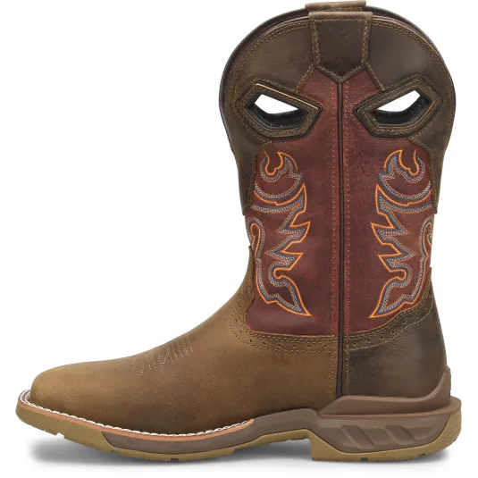 Double H Men's Alridge 11" Square Toe Western Work Boot- Brown- DH5369