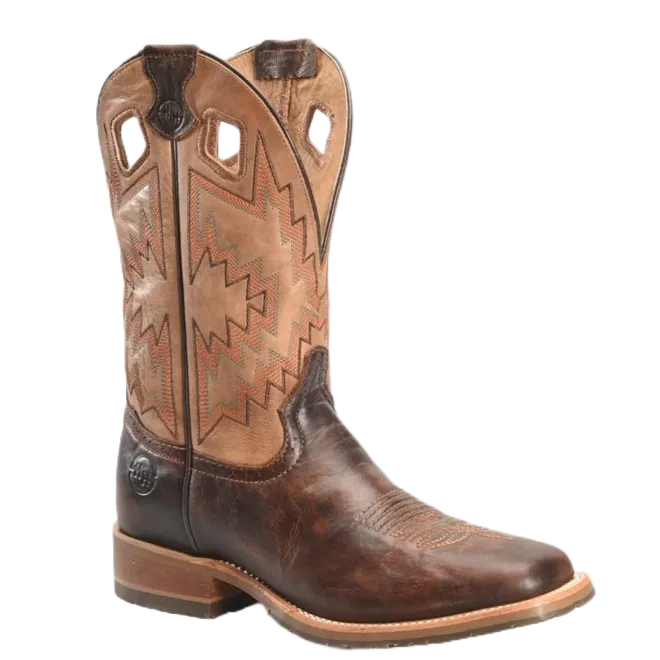 Double H Men's Winston Wide Square Toe Brown Roper Boots DH7023