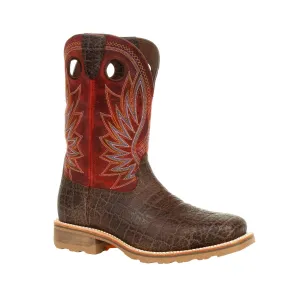 Durango Maverick Pro Men's Steel Toe Waterproof Western Work Boots Ddb0301 In Safari Elephant And Crimson