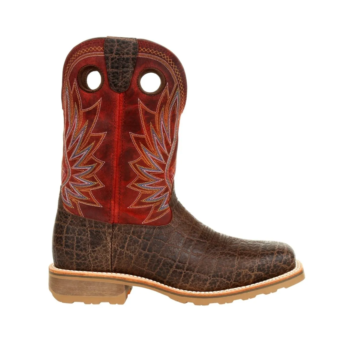 Durango Maverick Pro Men's Steel Toe Waterproof Western Work Boots Ddb0301 In Safari Elephant And Crimson