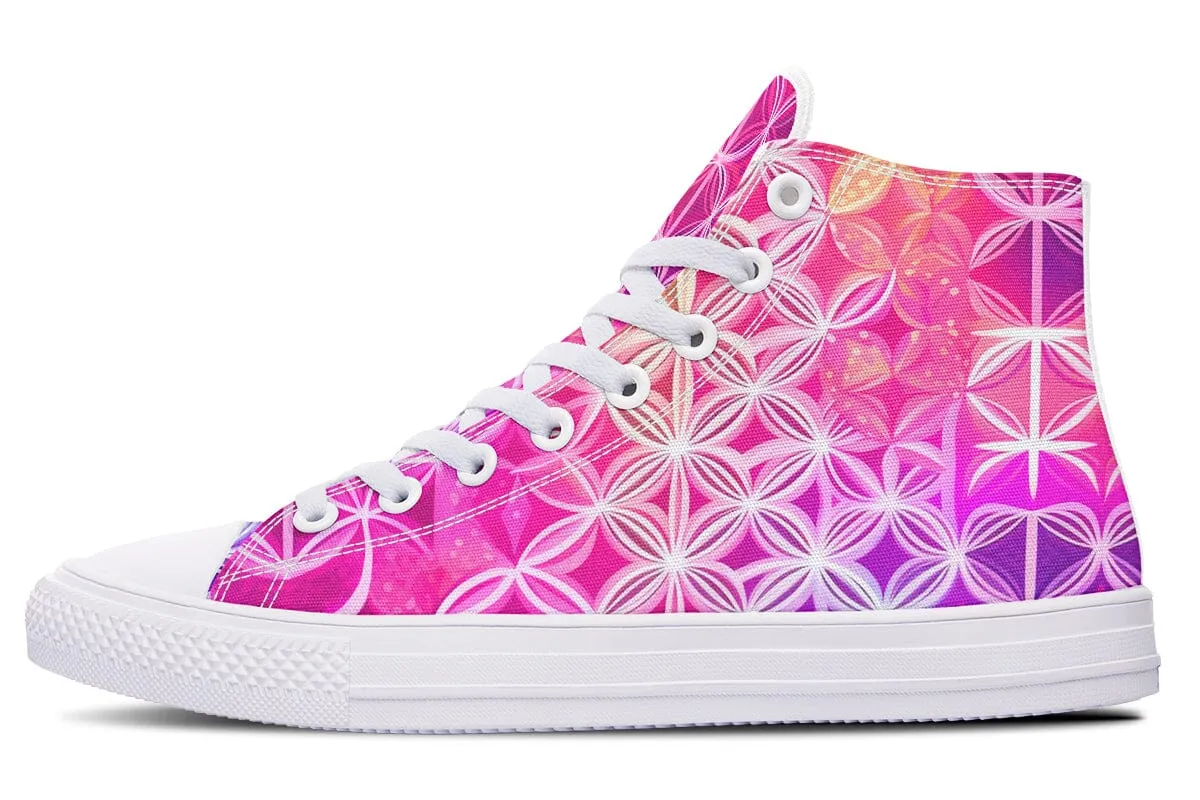 Flower Life Pink Sherbert High Top Shoes