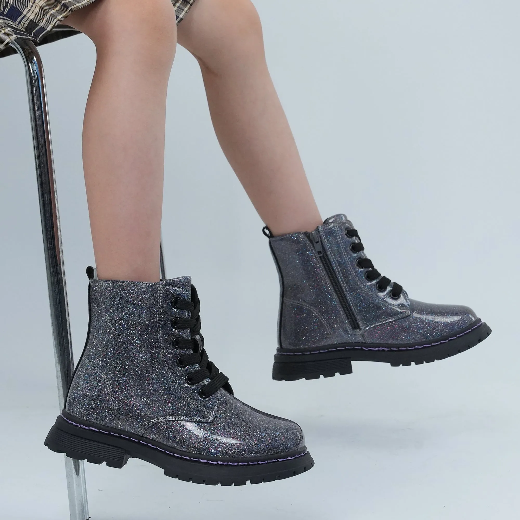 Girls Ankle Boots Lace-Up Work Boots