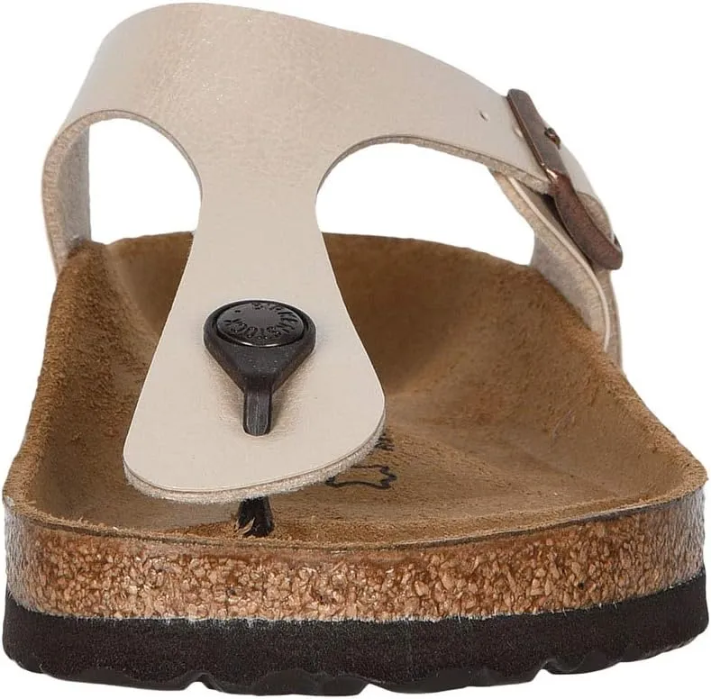 Gizeh slides - Birko-Flor & Birkibuc Birkenstock, Graceful Pearl White Birko-Flor