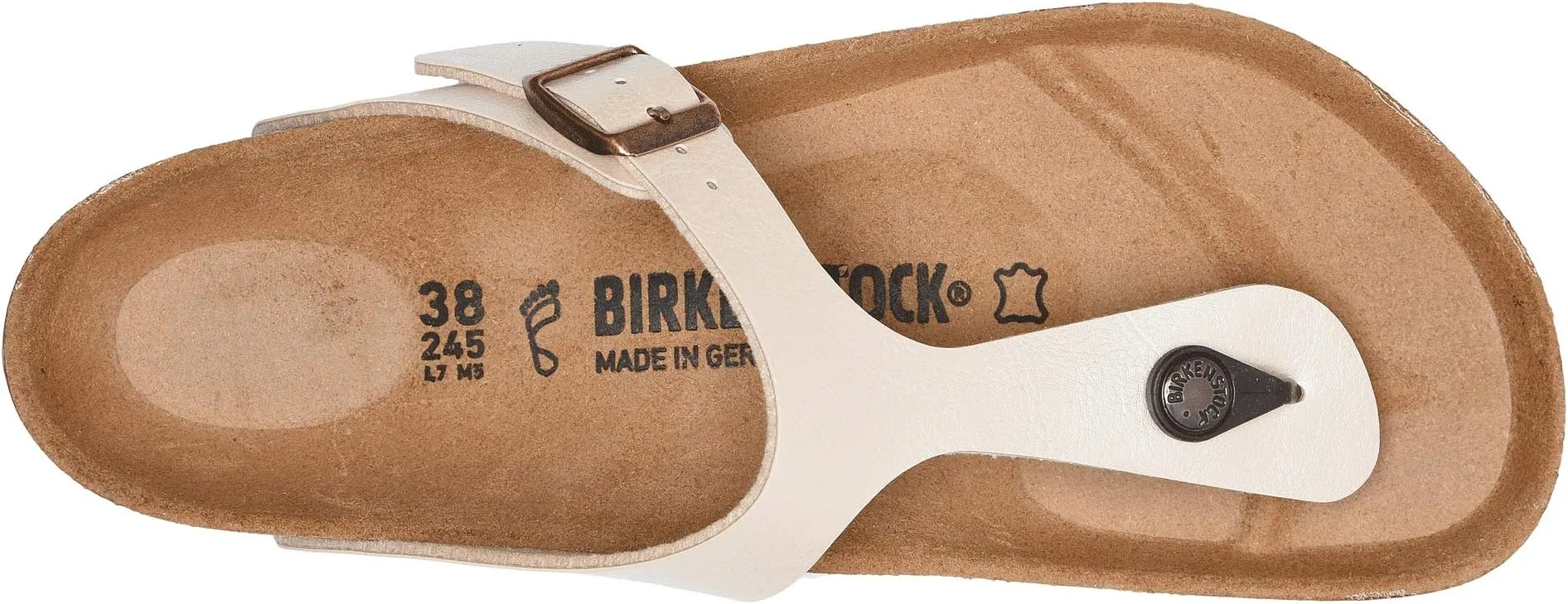 Gizeh slides - Birko-Flor & Birkibuc Birkenstock, Graceful Pearl White Birko-Flor