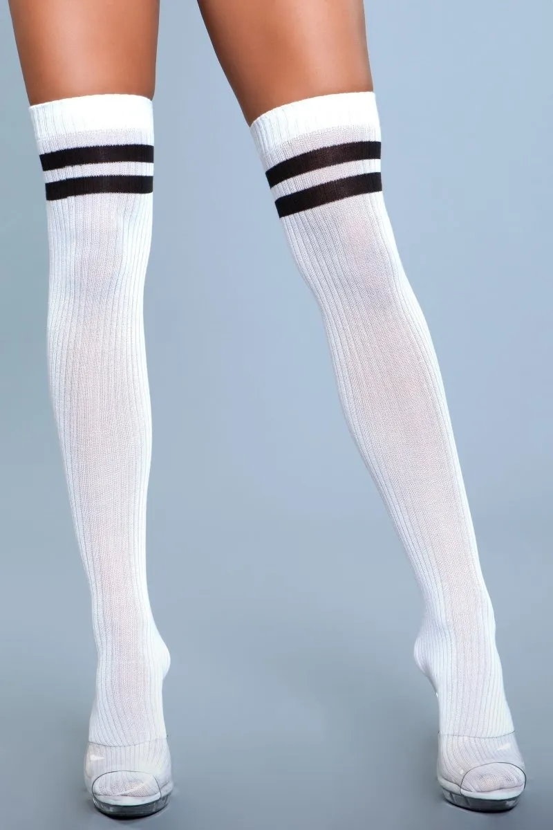 Going Pro Thigh Highs White