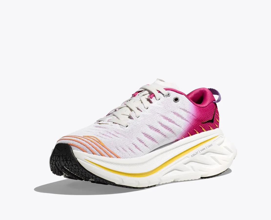 'HOKA' Women's Bondi X - Blanc De Blanc / Pink Yarrow