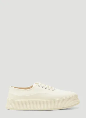 Jil Sander Ribbed-Sole Canvas Sneakers